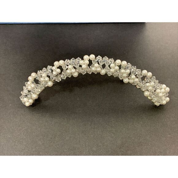 Vintage Fenaroli for Regalia Bridal Headpiece For Veil Faux Pearls Clear Beads main image 4